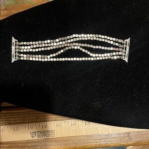 smart watch band Silver Multi-Strand stretch Bracelet style 5 1/4”